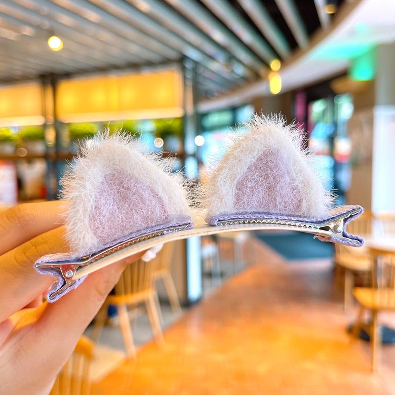 

Плюшевые заколки для волос в виде кошачьих ушек из норки для девочек - Милые, не повреждающие волосы, трехмерный дизайн