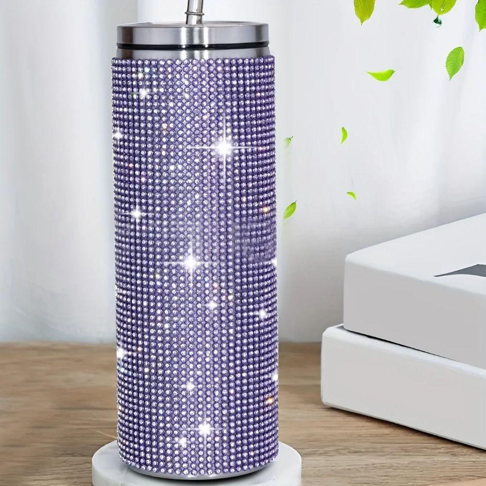 Bling Rhinestone Thermos Bottles Leopard Print Stainless Steel Water Bottle  Lovers