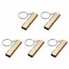 5 Pcs Aluminum Alloy Whistle with Keychain Outdoor Emergency Survival for Camping Hiking Hunting Fishing
