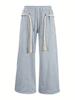 Men's Spring and Autumn Drawstring Wide Leg Mopping Pants Grey Simple Scimitar Sweatpants Trend