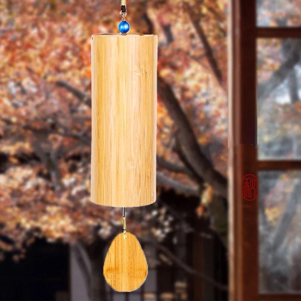 Hand Cranked Bamboo Wind Chimes Handmade Yard Pendant Landscape Decor Blessing Bell  Balcony