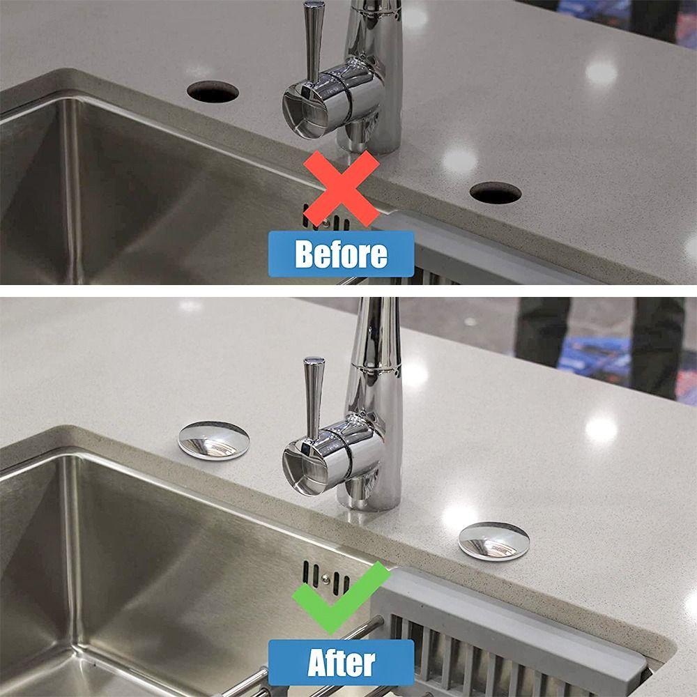 1PC Kitchen Sink Hole Cover Faucet Stainless Steel Kitchen Sink Tap Hole Plate Stopper Cover Blanking Metal Plug