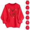 Dames Casual Mode Valentijnsdag Print Lange Mouw O-Hals Sweatshirts Pullover Top