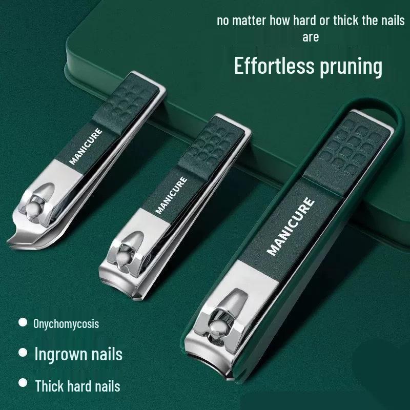 Premium German Nail Clipper Set – Portable Slant Edge Clippers & Manicure Tools In Gift Box, Anti-Splash Design