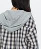 MONGDOL Oversized Check Graphic Hoodie Gray Mdsh028Gray