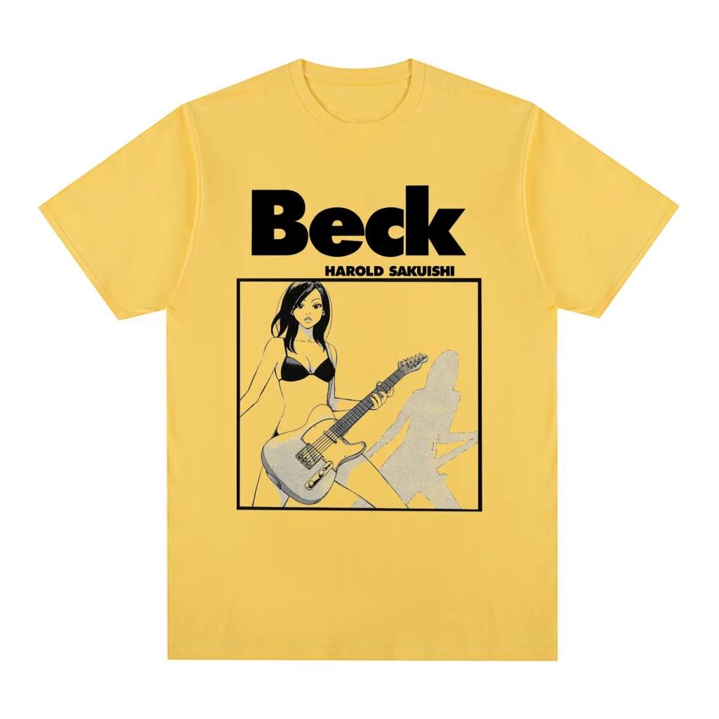Men's & Women's New Vintage T‑Shirt with Beck Anime Aesthetic Art Graphic Print Women And Men T-shirt
