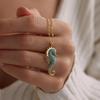 Seahorse Pendant Necklace | Gold Plated Stainless Steel with Zircon Inlay, Jewelry for Women