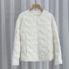 Womens Lightweight Short Down Jacket Inner Layer Round Neck Warm Outerwear Winter