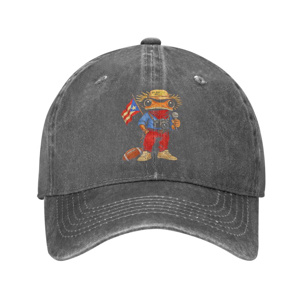 Puerto Rico Coqui Frog Street Music Football Boricua Casual Baseball Cap Summer Trucker Hat Sunscreen Snapback Cap Baseball Caps