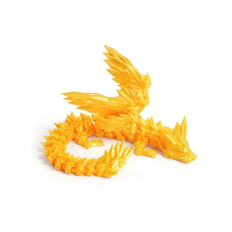 3D Printed Dragon Dinosaur Model Joints Can Move Freely Desktop Craft Ornament Gifts for Kids For Landscaping Decoration