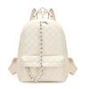 Schoolbag Backpack Women's Summer New Simple Versatile Large Capacity Textured College Student School Bag Temperament Woven Backpack