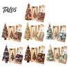 Cadeau d'artisanat de Noël pour adultes Kit d'arbre Patchwork Surdimensionné à faire soi-même, Ensemble d'assemblage en tissu à carreaux Rétro Décoration avec Ornements Suspendus Décoration de Maison de Fête