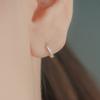 Postlude [Silver] Thin Pave Ring Earrings (2 Colors)