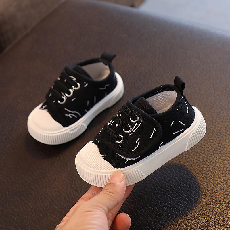 Toddler Breathable Canvas Shoes - Spring & Autumn Baby Walking Shoes, Non-Slip Skate Shoes for Boys & Girls, Casual Kids' Single Shoes.