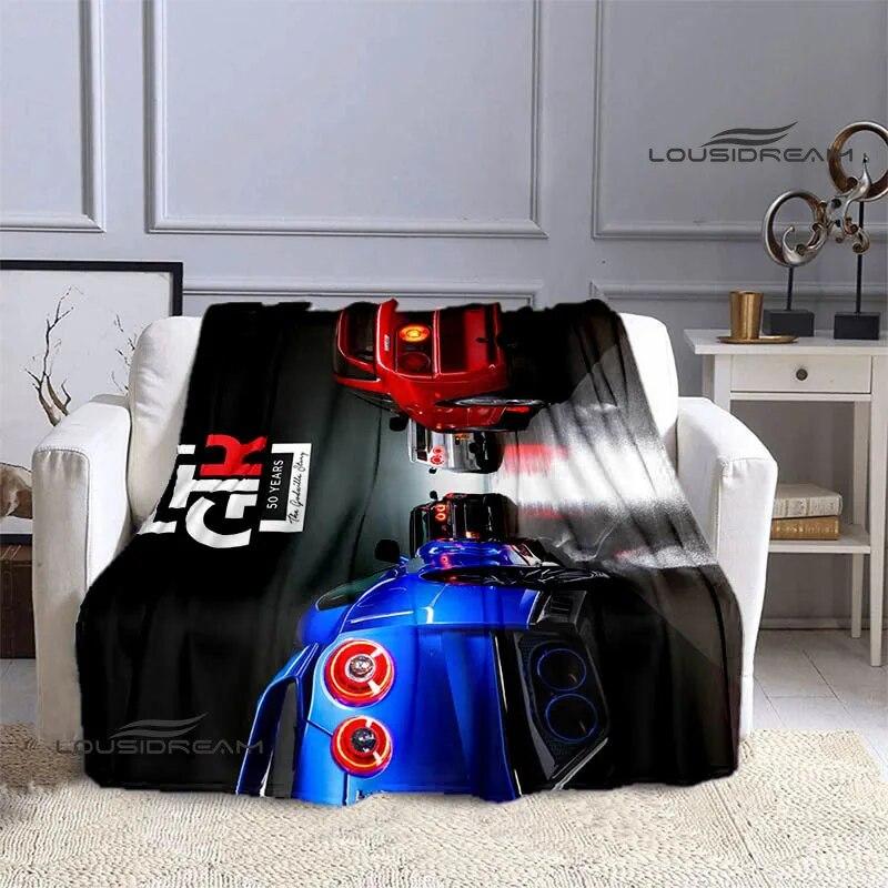 GTR Racing Retro Printed Blankets Warm Blanket Soft and Comfortable Home Travel Bed Blanket Picnic Blanket Birthday Gift