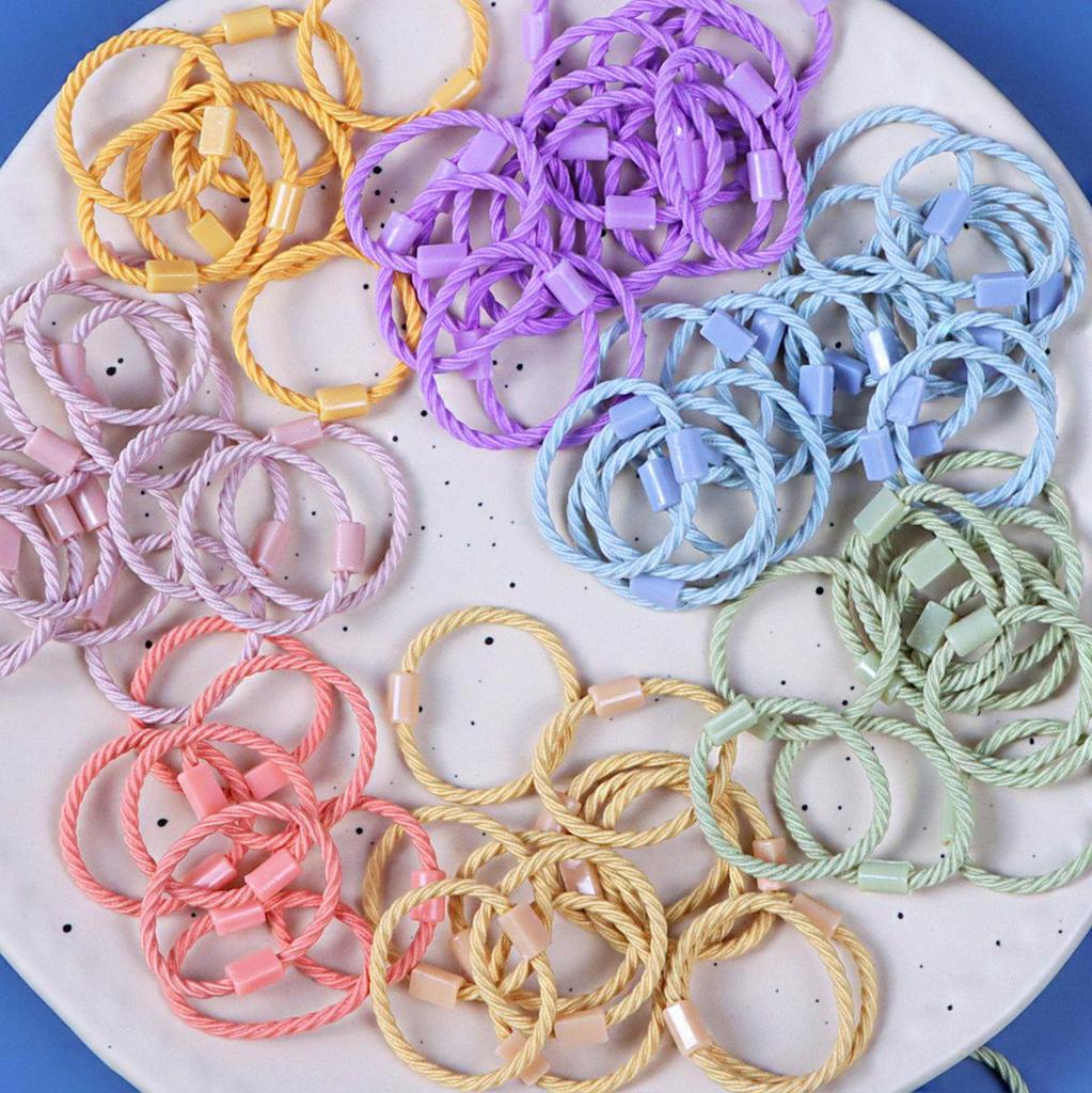 Elastic Threaded Hair Ties: Small, Handmade Rubber Bands for Headwear & DIY Accessories