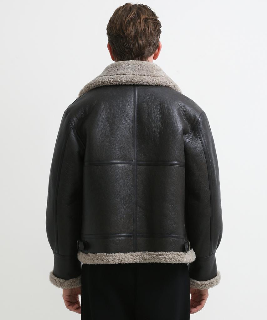 Strike Helios Lambskin Shearling Jacket (Dark Brown)