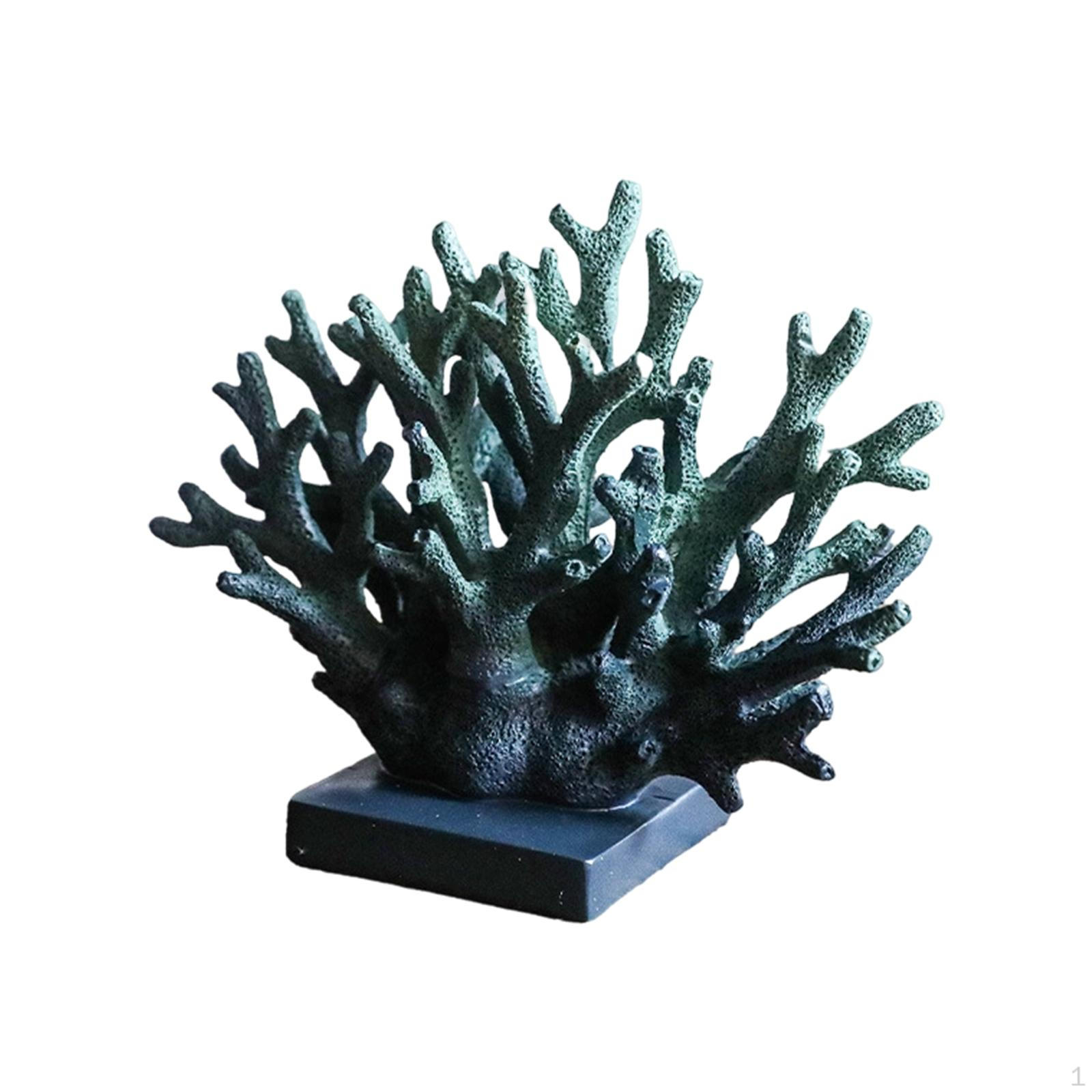 

Artificial Coral Statue Nautical Resin Sculpture Decor Ornament with Retro Layered Design Suitable Purple 18cmx15cm