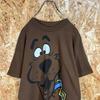 [USED] Vintage US Men's Anime Scooby-Doo T-Shirt, Cotton, Brown, Crew Neck