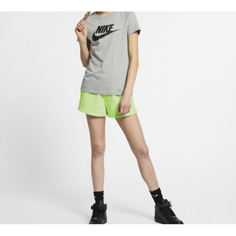 Nike Lab Nrg Fleece Logo Embroidered Solid Color Shorts Women Shorts Fluorescent-Yellow AV8285-701