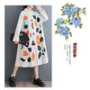 New Loose Large Size Printing Splicing Casual Simple Sweet Long-sleeved Dresses