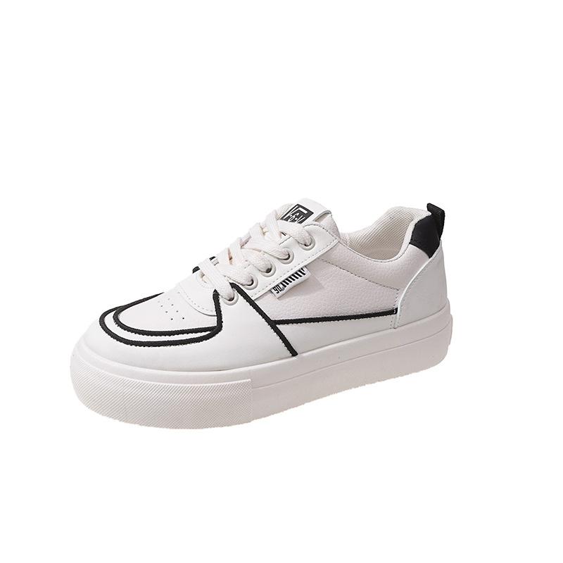 

Little white shoes women s 2025 new four-season breathable versatile thick-soled heightening board shoes fashion women s shoes student casual shoes 40 чорний