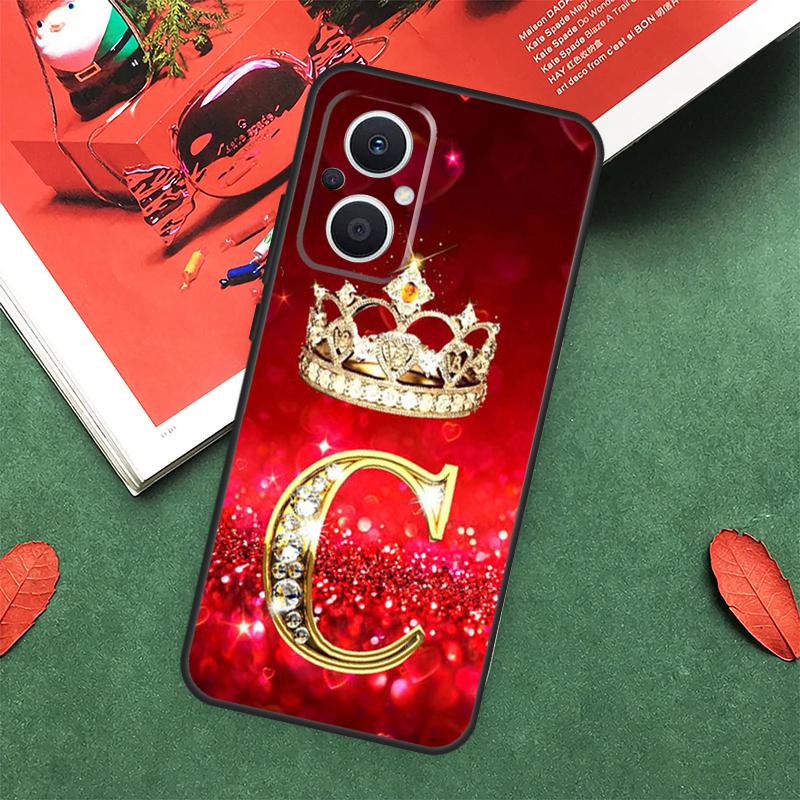 Red Diamonds Letter Funda For OPPO Reno 8 4 5 6 7 Lite 8T 4Z 5Z 10 Pro OPPO Find X3 X2 Neo X5 Lite X6 Pro Case
