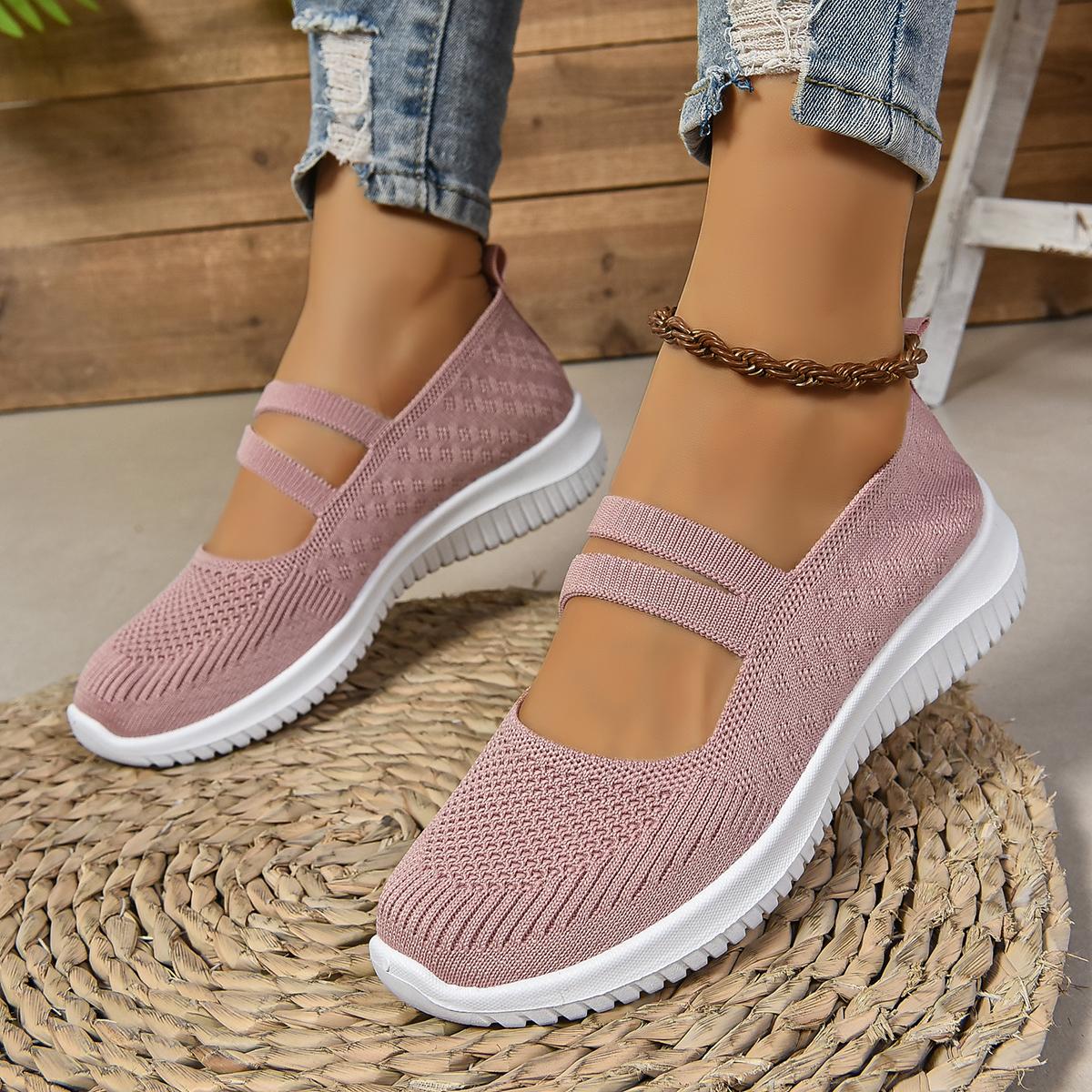 Летние новые дышащие туфли на плоской подошве с круглым носком 41 розовый