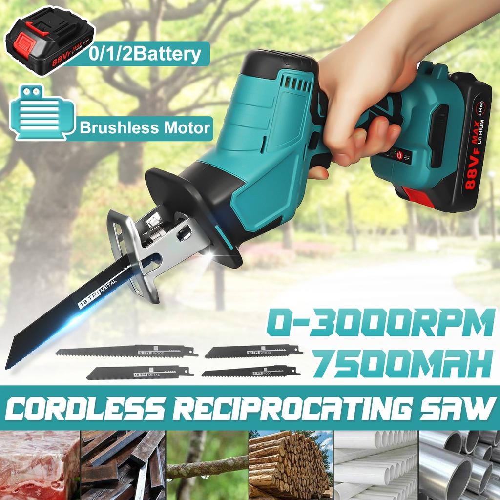 7500mAh Bürstenloser Holz-/Metallschneider Holzbearbeitungswerkzeug Akku-Säbelsäge Wiederaufladbare Elektrosäge