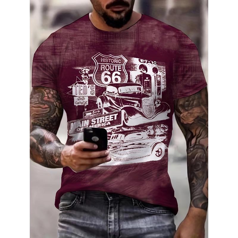 

Printed Men s Short Sleeve T-Shirt - Soft Breathable Comfort for Daily Wear XL
