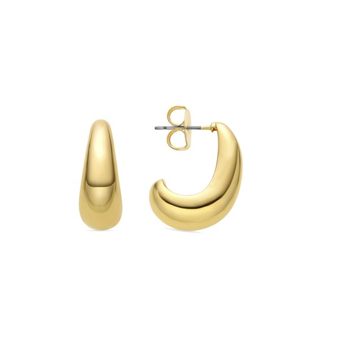 Boucles d'oreilles - LUXENTER - Sanky - Créoles 22 mm - Or jaune 18k - Zircon