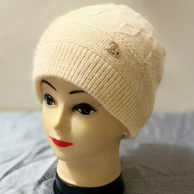 Czapki damskie czapki jesienne i zimowe modne czapki składane uniwersalne pogrubione ciepłe czapki dzianinowe dwuwarstwowe czapki wełniane odporne na zimno na zewnątrz