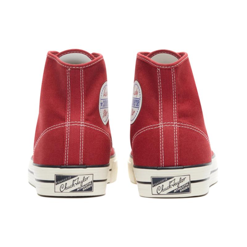 Converse Lucky Star High Top Classic Versatile High Top Canvas Shoes Unisex Red and White