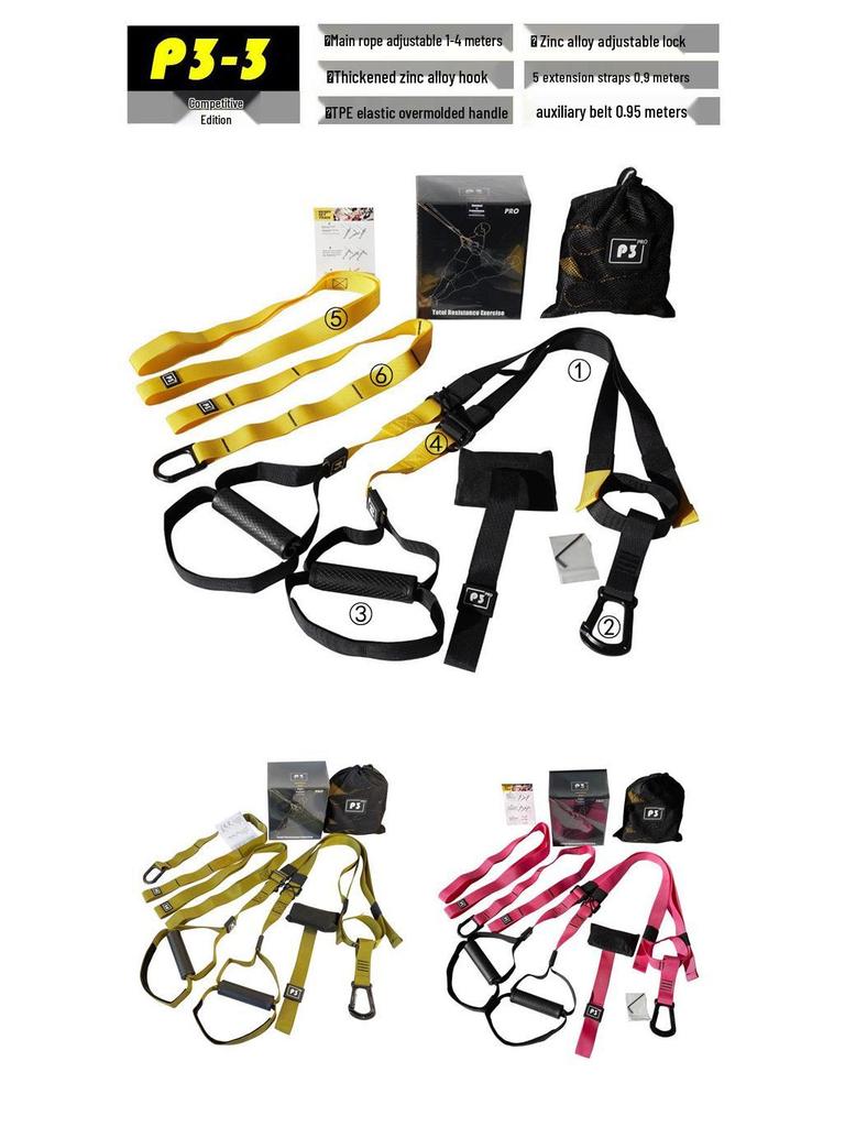 P3TRX Home Suspension Trainer: Fitness Straps, Resistance Bands, & Yoga Exercise Equipment