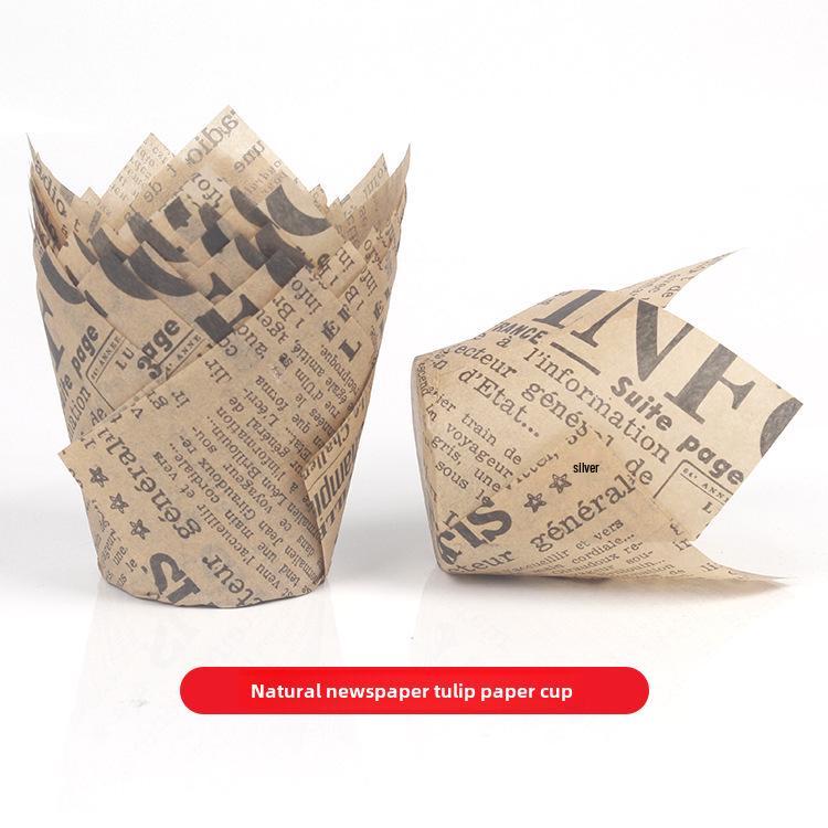 Mehrfarbige Flammen Hochtemperatur Ölfest Tulpenförmige Cupcake-Förmchen