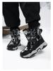 Girls' Winter 2024 Mid-Calf Snow Boots, Thick Cotton, Non-Slip, Wear-Resistant In Black or Blue