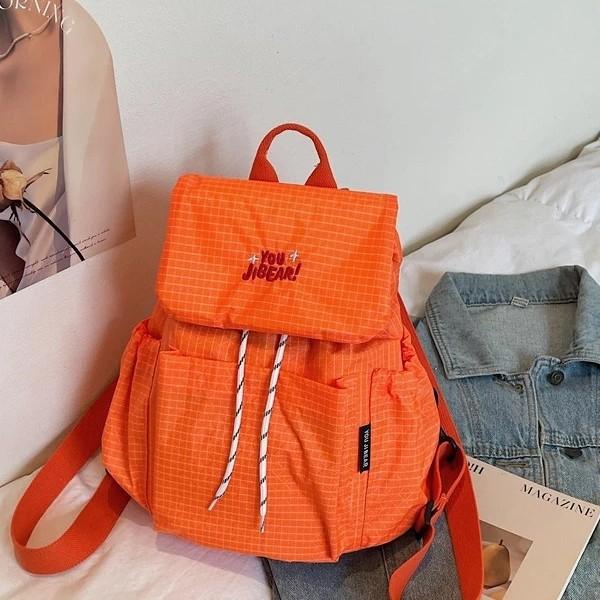 Schoolbag Casual Lightweight Versatile Plaid Backpack Women 1011 New Travel Backpack Canvas Bag Student Schoolbag Women