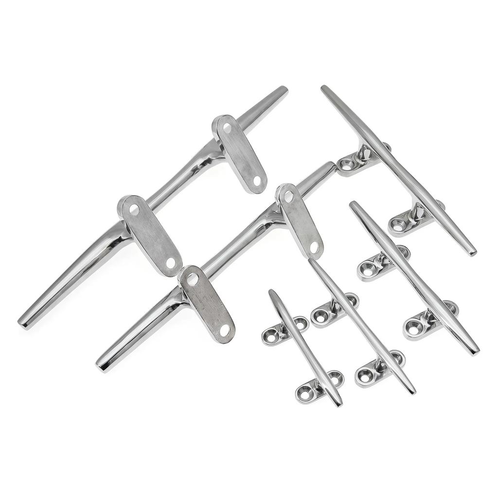 5" 6" 8" 10" 12" Stainless Steel Mirror Finish Heavy Duty Boat Hollow Base Cleat Circular Bolt Marine Marine Yacht Accessories