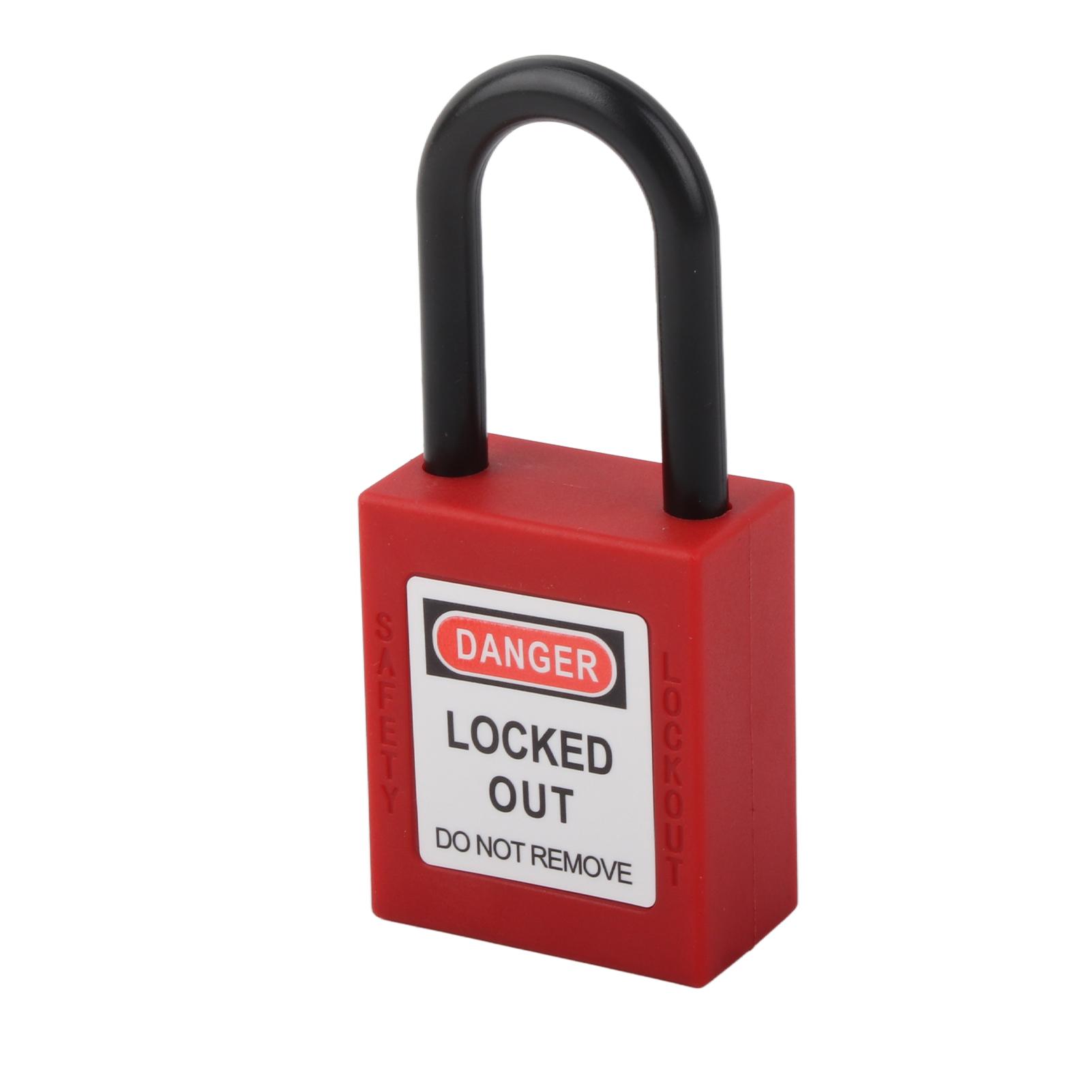 

Safety Padlock Red Dense Nylon Durable High Hardness Widely Used Lockout Tagout Lock with Keys for Industry Warehouse