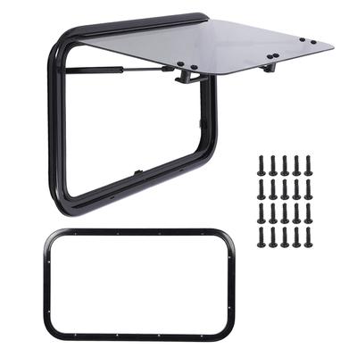28 X 16 Inch RV Window Aluminum Alloy Frame Tempered Glass Sun Blocking with Hydraulic Support Rod