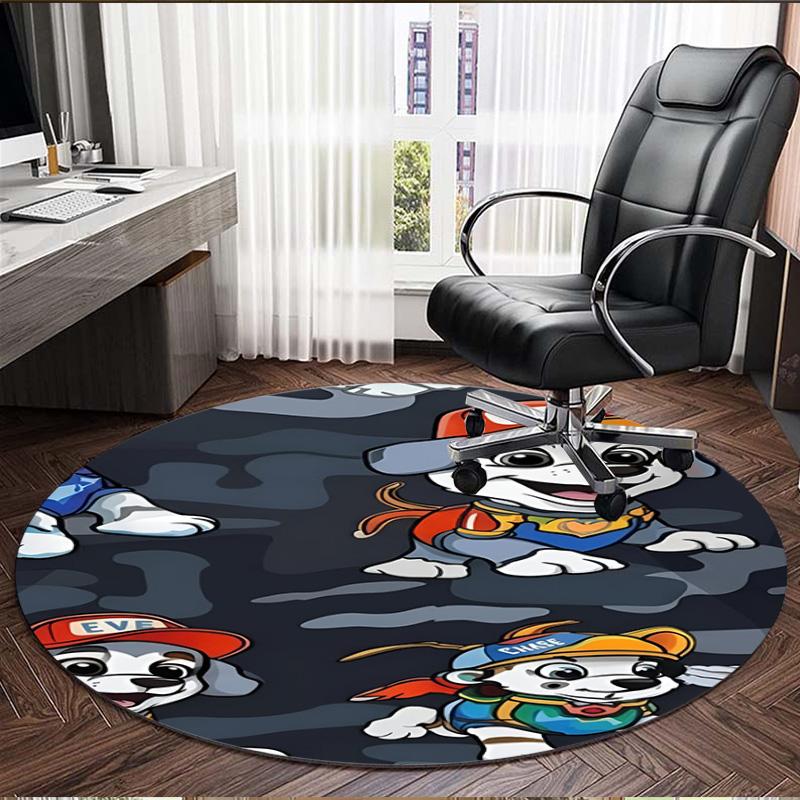 Jungle Pups Print Round Rug, Washable Floor Carpet, For Entryway Dorm Laundry Room Office Study, Home Decor Birthday Christmas Gift