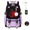 Pop Singer Backpack USB Charging Port School Bag Rucksack Mochilas Casual Daypack for Teen Boys Girls Daily Travel Bagpack