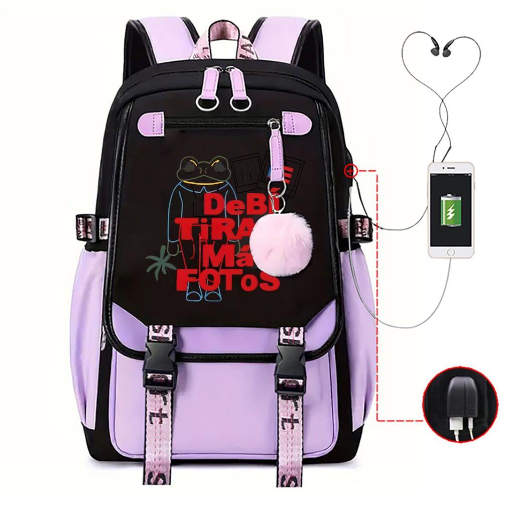 Pop Singer Backpack USB Charging Port School Bag Rucksack Mochilas Casual Daypack for Teen Boys Girls Daily Travel Bagpack