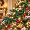 Christmas Garland for Stair Railings 11.8 Inch Ties Banister Bells, Decorative Twist Ties, Reusable Lifelike Greenery Artificial Pine Hanger