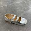 Autumn New Year 2025 French Flat Bottom Shallow Mouth Fashion Foreign Style Absolute Sub-belt Versatile Mary Jane Shoes Ladies