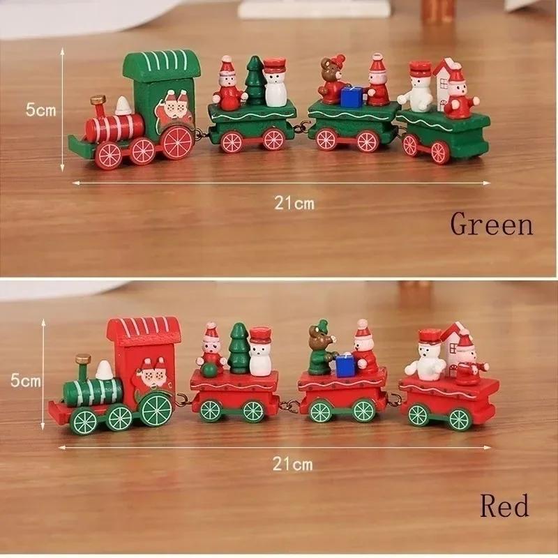 Mini Weihnachts-Holzzug Schaufenster Weihnachts-Zugdekorationen Kinder-Feiertagsgeschenke Heim-Desktop-Zugornamente