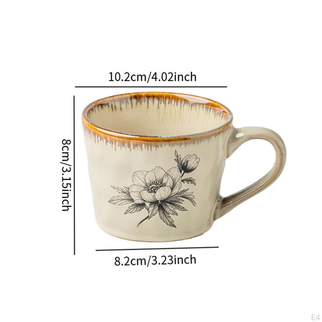 Ceramic Coffee Cup 385ml Novelty Large Capacity Tableware with Nonslip Handle Water Beverage