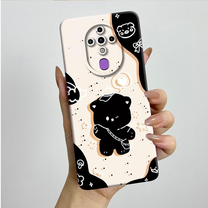 For Tecno Spark 6 KE7 Case Spark6 Silicone TPU Soft Phone Casing Sweet Painted Printed Shockproof Protective Back Cover
