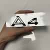 hot A4 4 Ring Logo ABS Black 2007-2024 Car Hood Front Grill Rear Trunk Emblem Badge Sticker Quattro Sline A4 Accessory refit