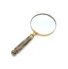 Premium Brown Grip Reading Magnifier With Gold-Tone Frame